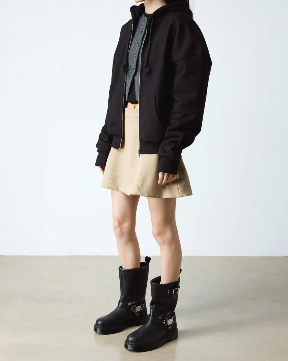 Dr. Martens Tall And Knee High Boots|New And Featured*Anistone Hi Leather Biker Boots in Black Black — Wanama