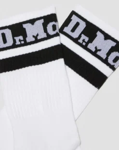 Dr. Martens Accessories|Accessories*Athletic Logo Organic Cotton Blend Socks in White White+Black — Cotton Blend