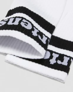 Dr. Martens Accessories|Accessories*Athletic Logo Organic Cotton Blend Socks in White White+Black — Cotton Blend