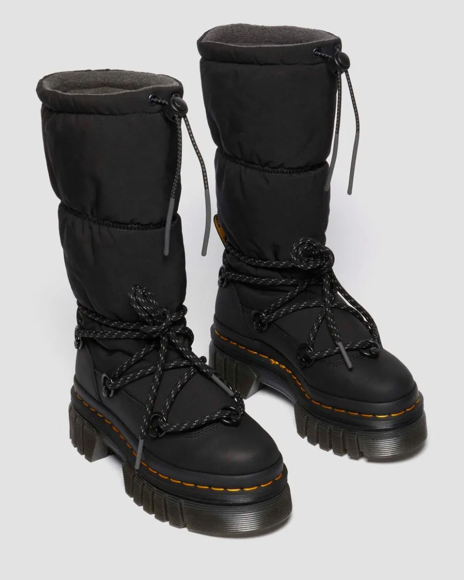 Dr. Martens Winter Boots|Tall And Knee High Boots*Audrick Hi Puffer Boots in Black