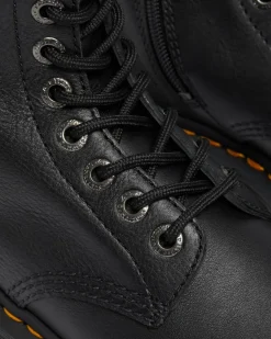 Dr. Martens Platform Boots|New And Featured*1B60 Bex Pisa Leather Knee High Boots in Black Black — Pisa
