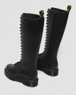 Dr. Martens Platform Boots|New And Featured*1B60 Bex Pisa Leather Knee High Boots in Black Black — Pisa