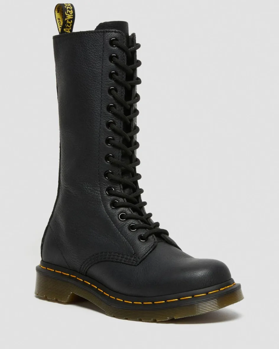 Dr. Martens Last Chance Styles*1B99 Virginia Leather Mid Calf Boots in Black Black — Virginia