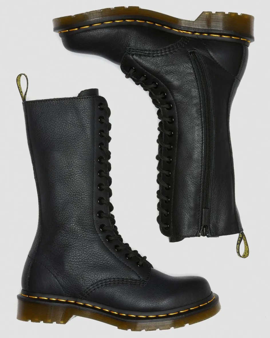 Dr. Martens Last Chance Styles*1B99 Virginia Leather Mid Calf Boots in Black Black — Virginia