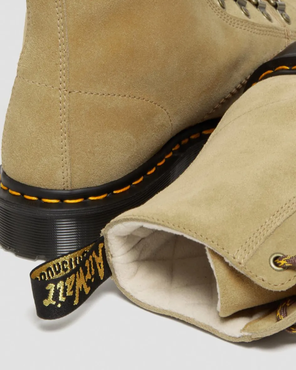 Dr. Martens Last Chance Styles|Last Chance Styles*Barton Made in England Suede Boots in Sand Sand — Repello Calf Suede (Gum Oil)