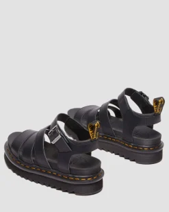 Dr. Martens Sandals|New And Featured*Blaire Athena leather strap sandals in Black BLACK — Athena