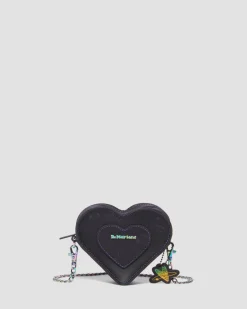 Dr. Martens Accessories|Bags*BT21 Mini Heart Shaped Leather Bag in Black Black — Nappa Leather