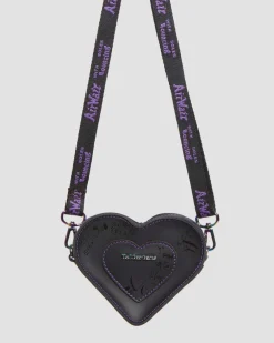 Dr. Martens Accessories|Bags*BT21 Mini Heart Shaped Leather Bag in Black Black — Nappa Leather