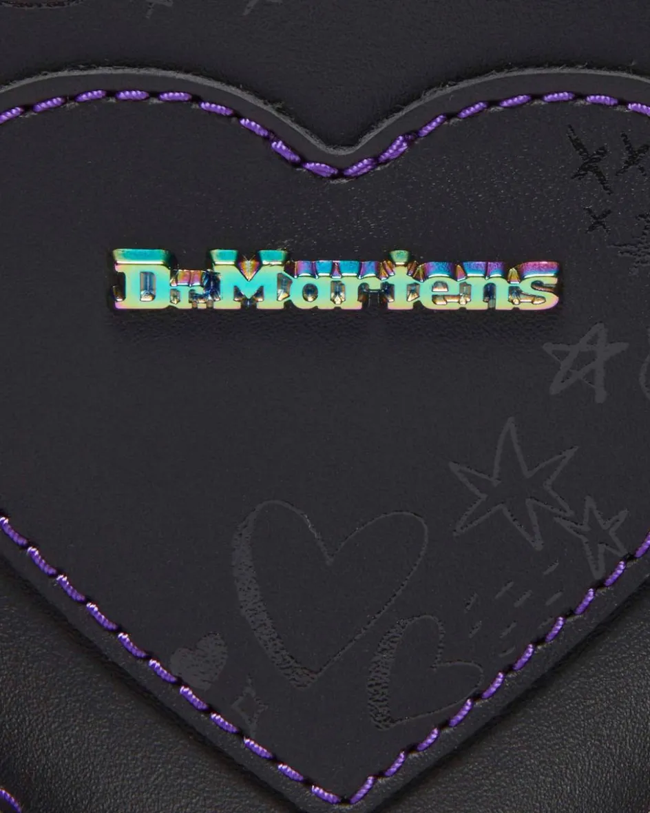 Dr. Martens Accessories|Bags*BT21 Mini Heart Shaped Leather Bag in Black Black — Nappa Leather