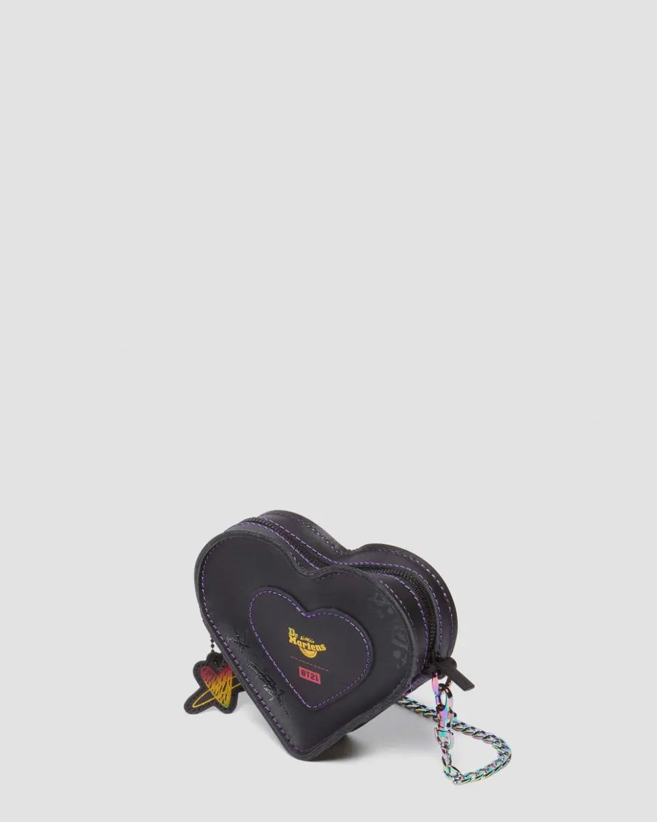 Dr. Martens Accessories|Bags*BT21 Mini Heart Shaped Leather Bag in Black Black — Nappa Leather