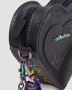 Dr. Martens Accessories|Bags*BT21 Mini Heart Shaped Leather Bag in Black Black — Nappa Leather