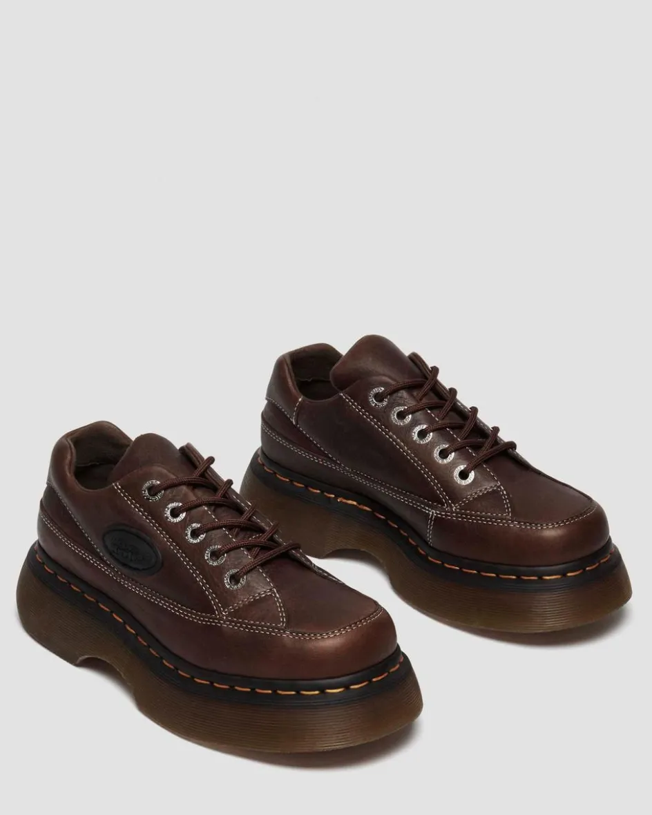 Dr. Martens Shoes|Platform Shoes*Buzz 5-eye Grizzly leather shoes in Dark Brown Dark Brown — Grizzly