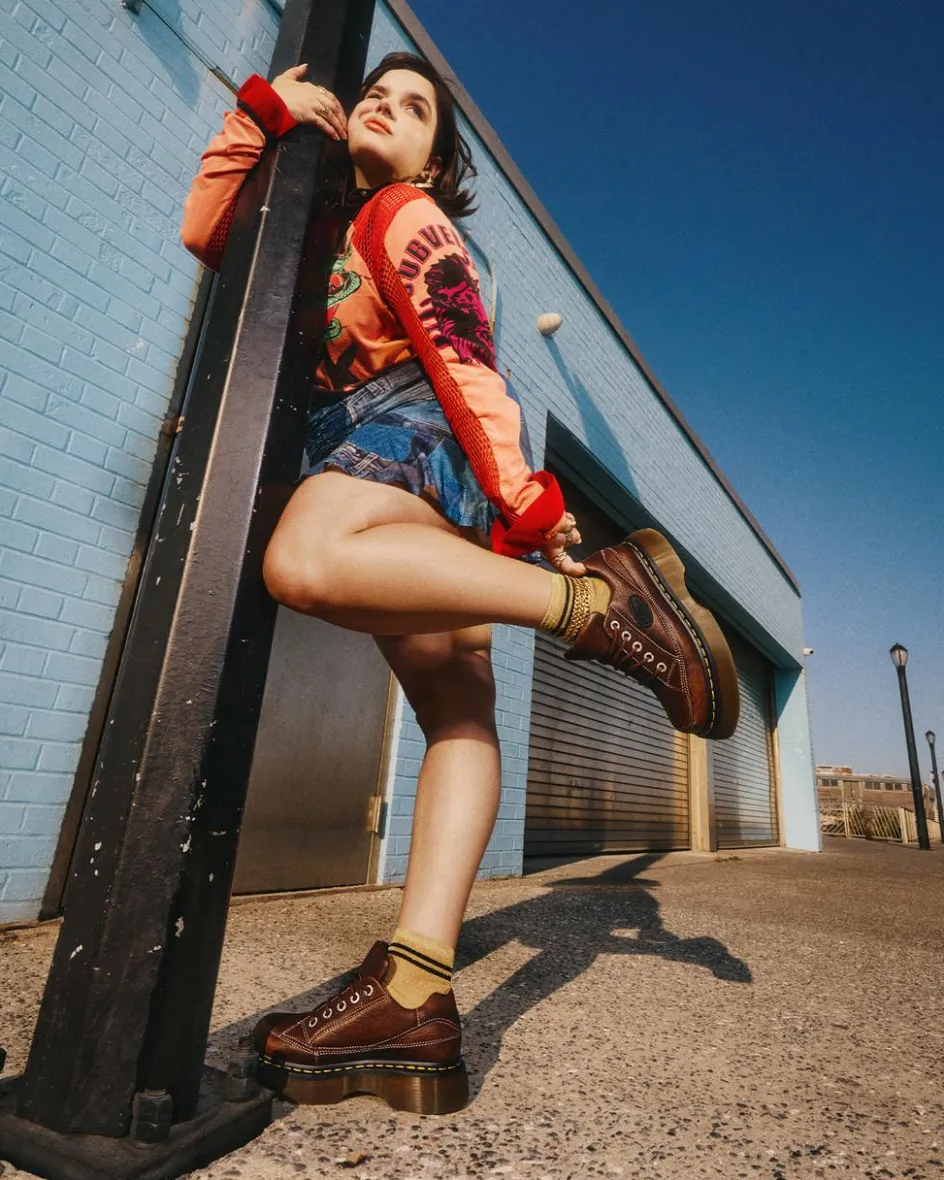 Dr. Martens Shoes|Platform Shoes*Buzz 5-eye Grizzly leather shoes in Dark Brown Dark Brown — Grizzly