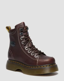 Dr. Martens Buzz: 90S-Inspired Chunky Soles|Brown & Tan Boots And Shoes*Buzz 8-Eye in Dark Brown Dark Brown — Grizzly