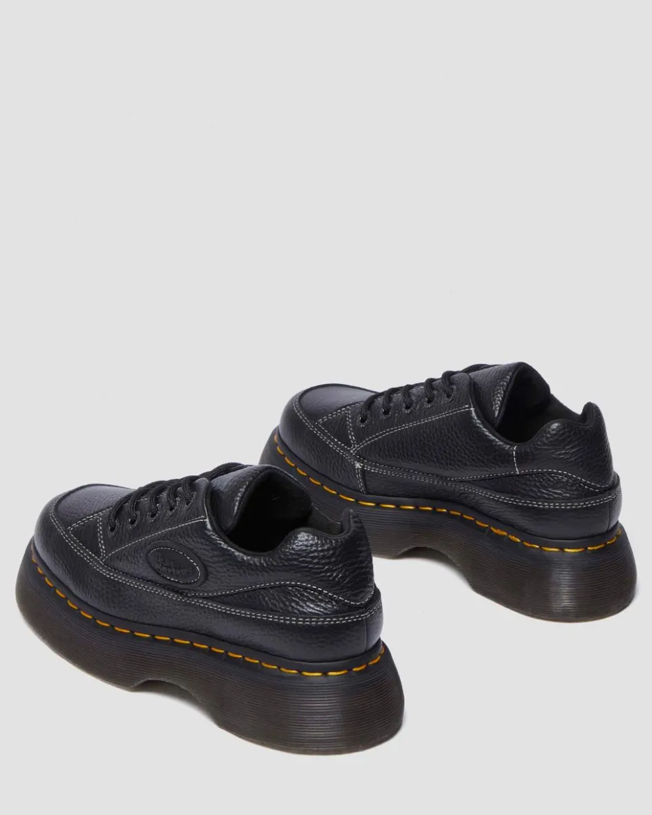 Dr. Martens Shoes|Platform Shoes*Buzz 5-eye Milled Nappa Leather Shoes in Black Milled Nappa BLACK MILLED NAPPA — Milled Nappa