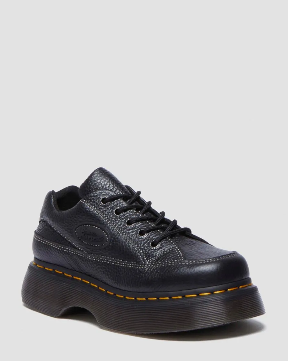 Dr. Martens Shoes|Platform Shoes*Buzz 5-eye Milled Nappa Leather Shoes in Black Milled Nappa BLACK MILLED NAPPA — Milled Nappa