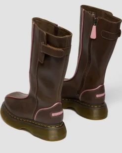 Dr. Martens Buzz: 90S-Inspired Chunky Soles|New And Featured*Buzz Hi Wyoming Leather Boots in Dark Brown Dark Brown — Wyoming