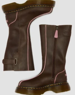 Dr. Martens Buzz: 90S-Inspired Chunky Soles|New And Featured*Buzz Hi Wyoming Leather Boots in Dark Brown Dark Brown — Wyoming