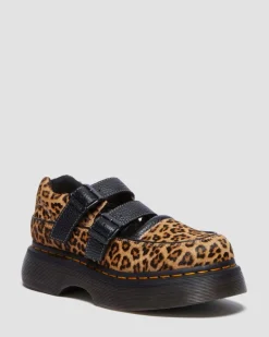 Dr. Martens Last Chance Styles*Buzz leopard Mary Jane shoes in Light Tan