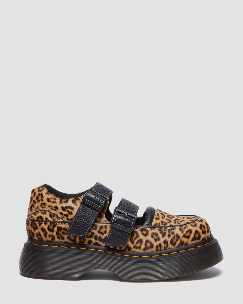 Dr. Martens Last Chance Styles*Buzz leopard Mary Jane shoes in Light Tan