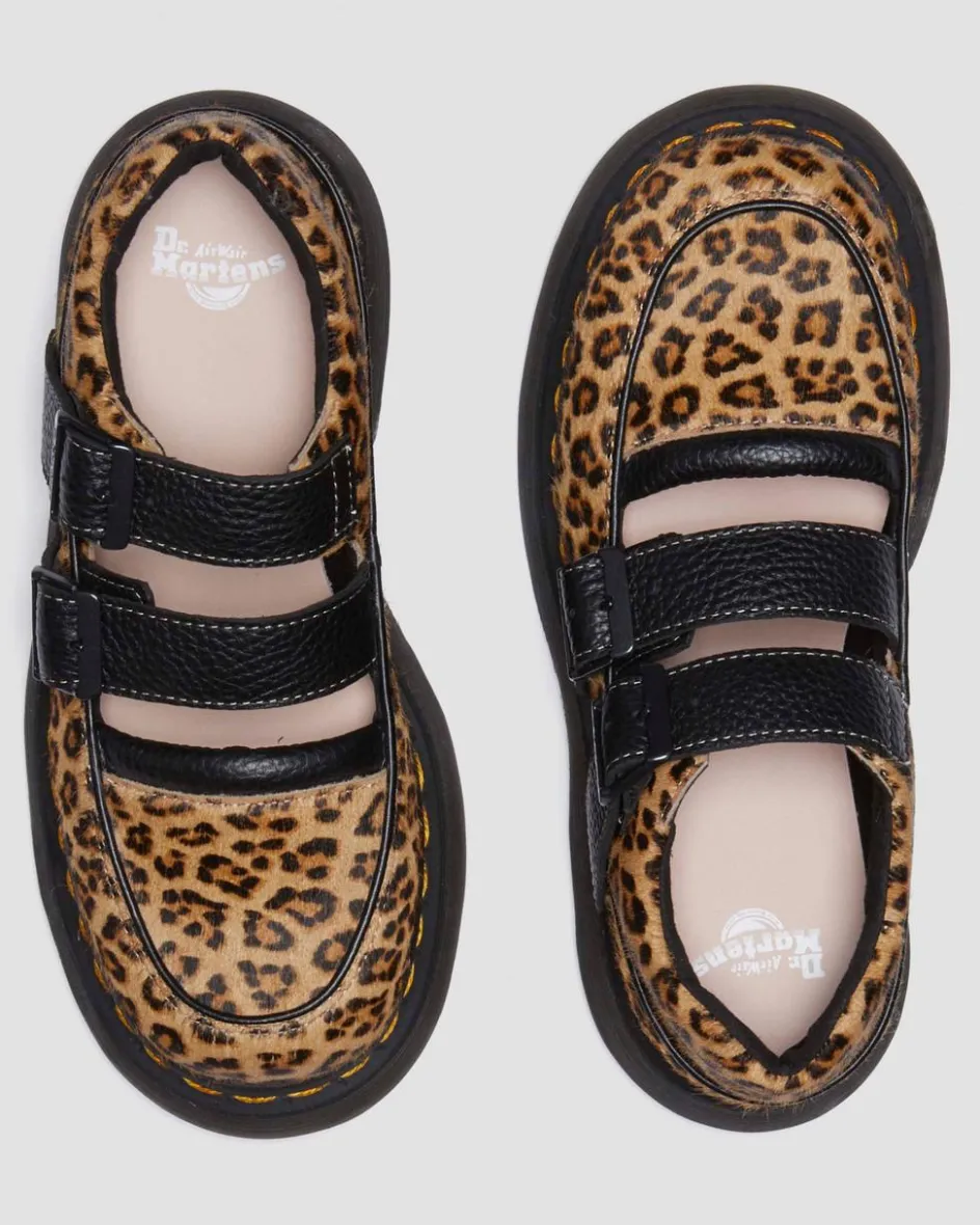 Dr. Martens Last Chance Styles*Buzz leopard Mary Jane shoes in Light Tan
