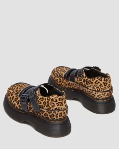 Dr. Martens Last Chance Styles*Buzz leopard Mary Jane shoes in Light Tan