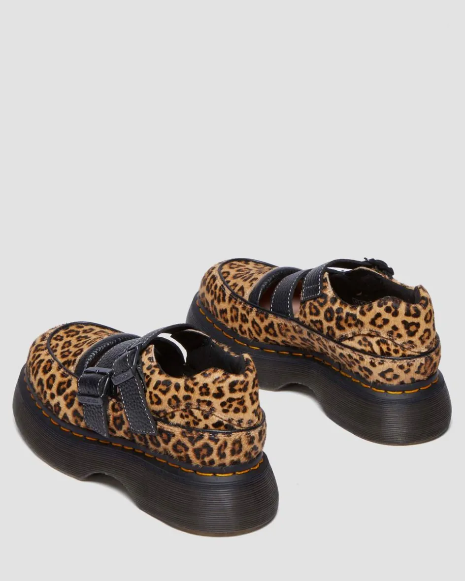 Dr. Martens Last Chance Styles*Buzz leopard Mary Jane shoes in Light Tan