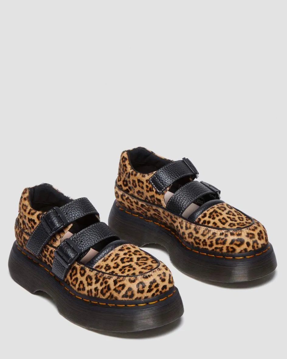 Dr. Martens Last Chance Styles*Buzz leopard Mary Jane shoes in Light Tan