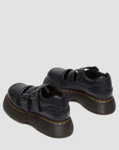Dr. Martens Last Chance Styles*Buzz milled nappa leather Mary Jane shoes in Black Milled Nappa BLACK MILLED NAPPA — Milled Nappa
