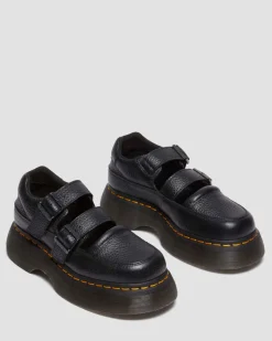 Dr. Martens Last Chance Styles*Buzz milled nappa leather Mary Jane shoes in Black Milled Nappa BLACK MILLED NAPPA — Milled Nappa