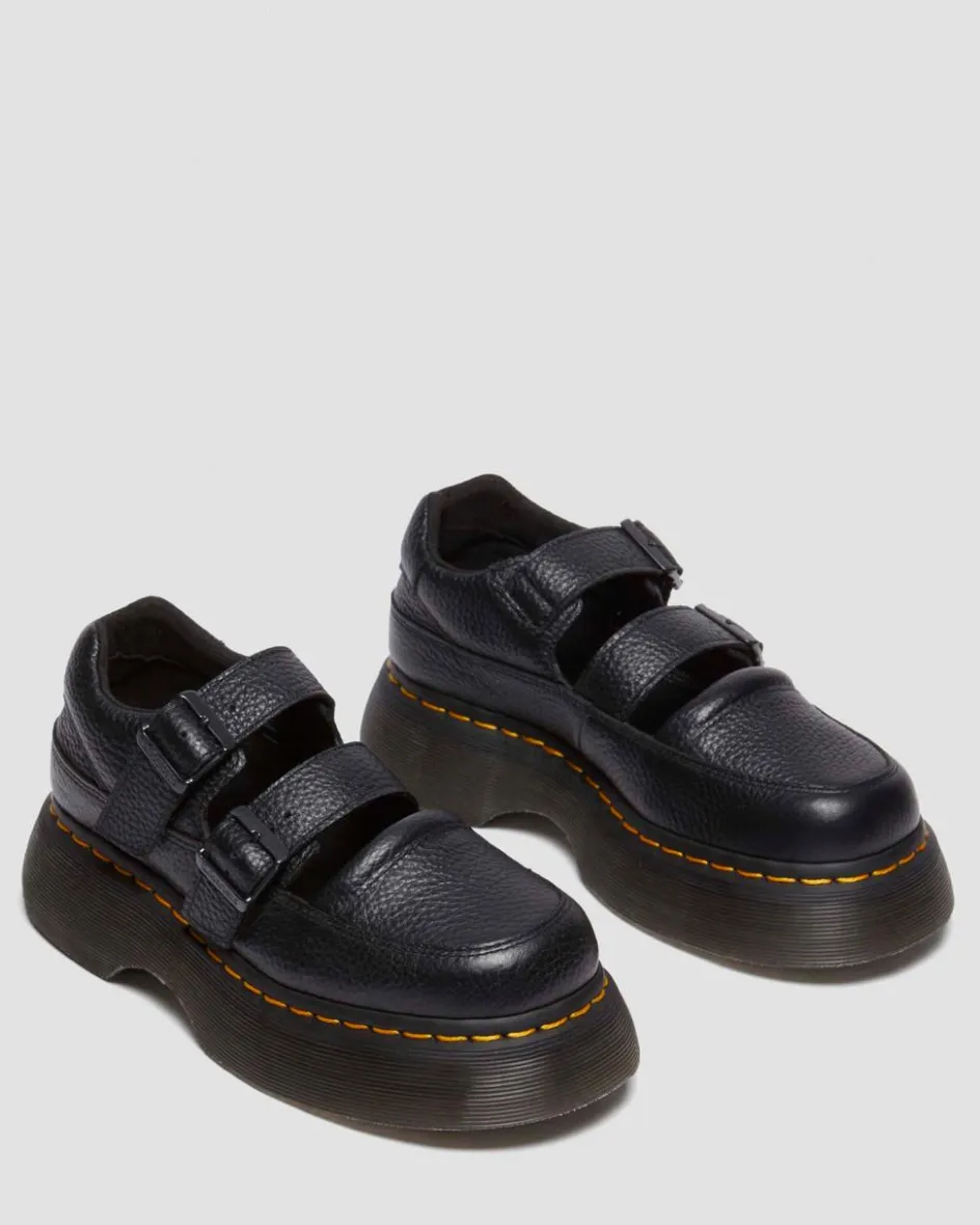 Dr. Martens Last Chance Styles*Buzz milled nappa leather Mary Jane shoes in Black Milled Nappa BLACK MILLED NAPPA — Milled Nappa