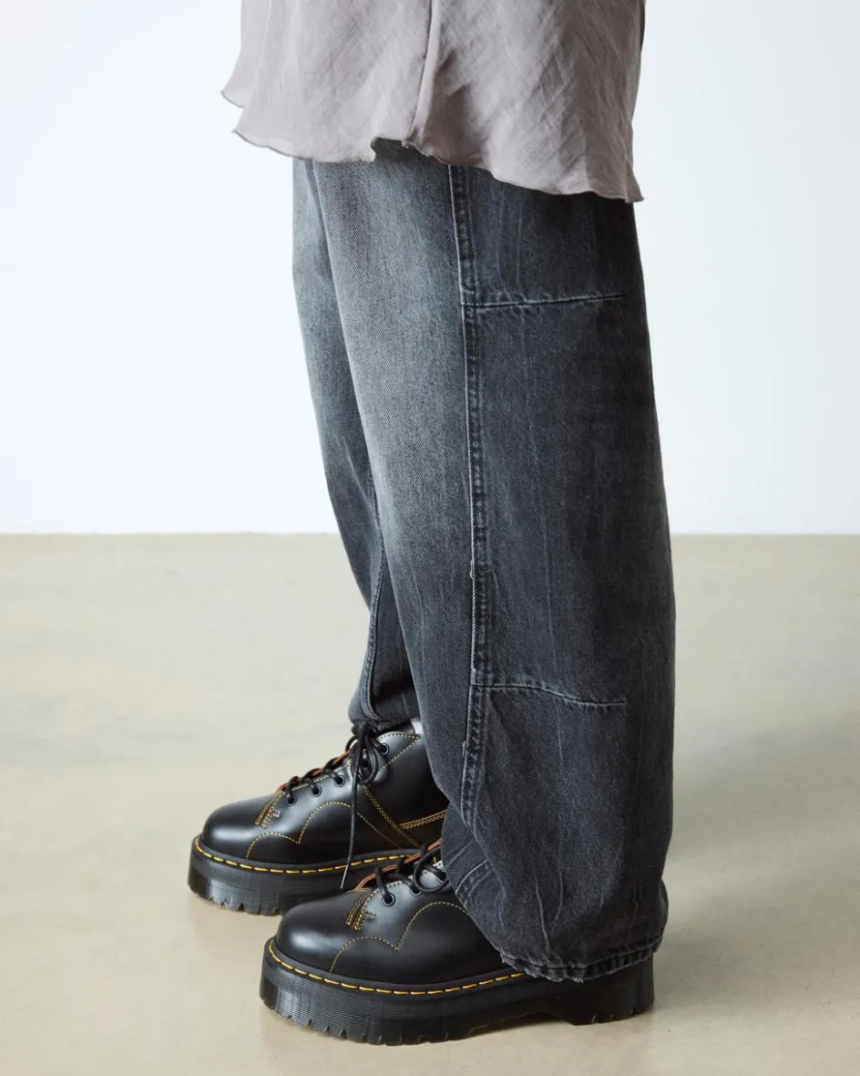 Dr. Martens Last Chance Styles*Church Platform Monkey Boots in Black Black — Vintage Smooth