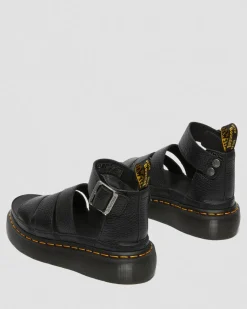 Dr. Martens Mother'S Day Gifts|Spring Sandals*Clarissa II Women's Leather Platform Sandals in Black Milled Nappa BLACK MILLED NAPPA — Milled Nappa