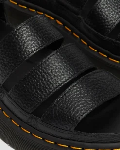 Dr. Martens Mother'S Day Gifts|Spring Sandals*Clarissa II Women's Leather Platform Sandals in Black Milled Nappa BLACK MILLED NAPPA — Milled Nappa