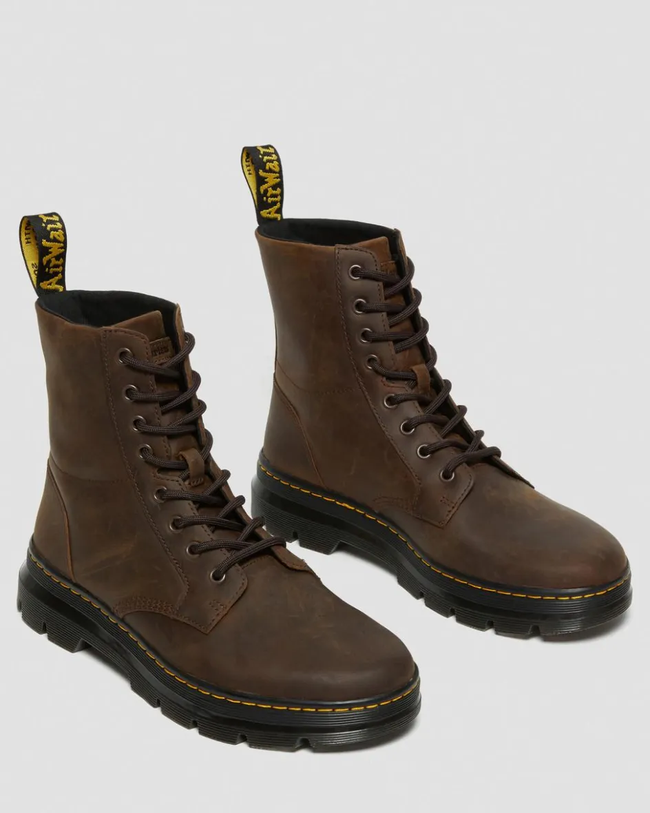 Dr. Martens Boots|Casual Boots*Combs Crazy Horse Leather Casual Boots in Brown Brown — Crazy Horse