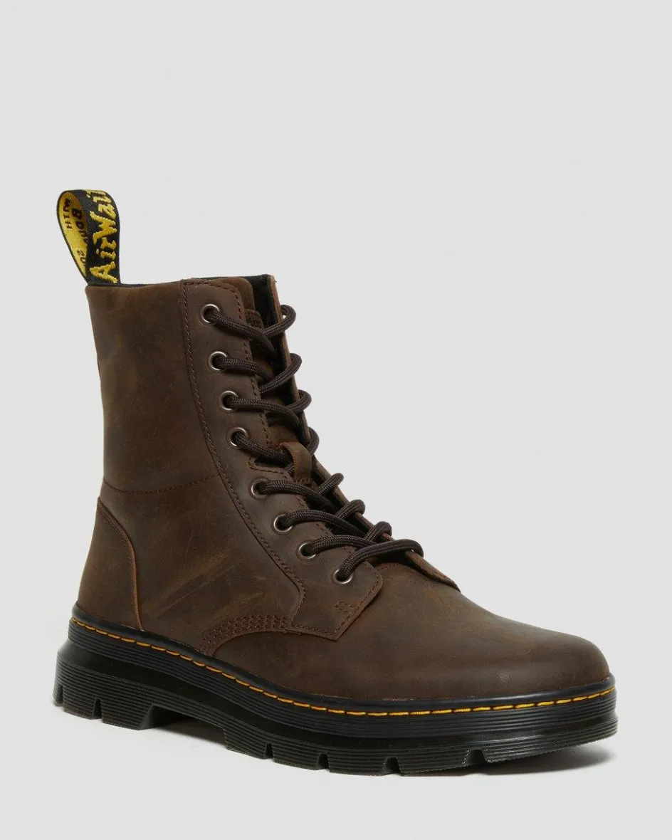 Dr. Martens Boots|Casual Boots*Combs Crazy Horse Leather Casual Boots in Brown Brown — Crazy Horse