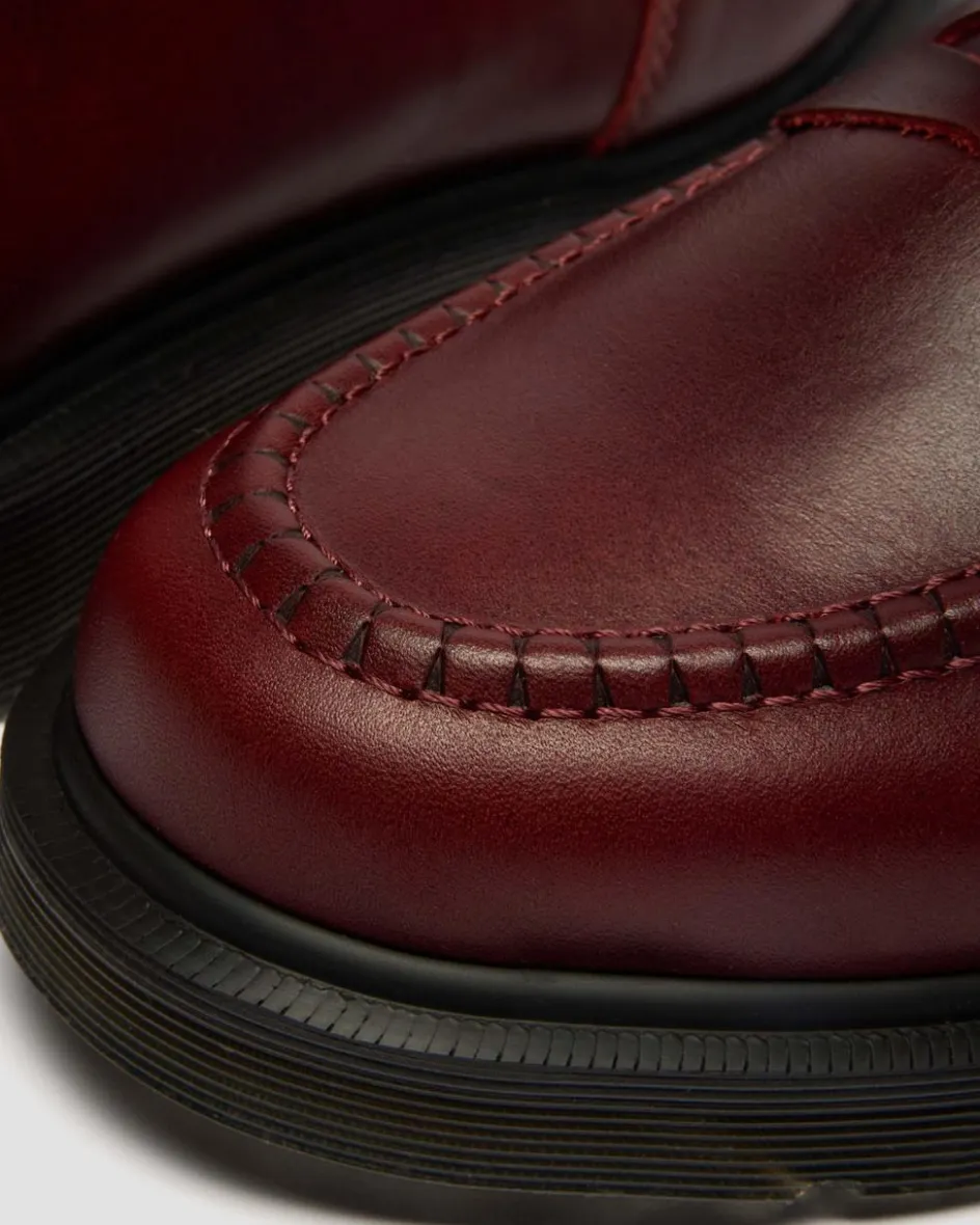 Dr. Martens Shoes|New And Featured*Delapre Penny Loafers in Burgundy Burgundy — Classic Calf