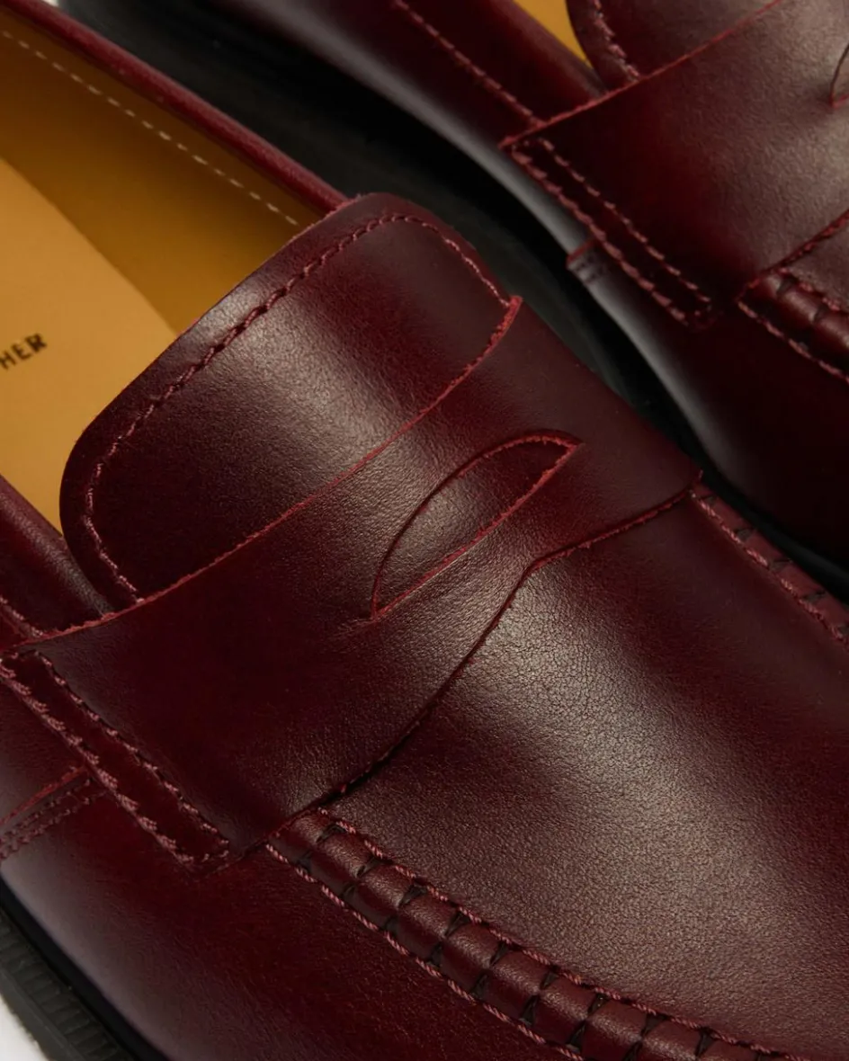 Dr. Martens Shoes|New And Featured*Delapre Penny Loafers in Burgundy Burgundy — Classic Calf