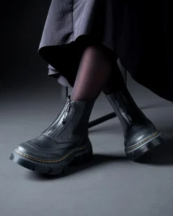 Dr. Martens Boots|Chelsea Boots*DMXL Zip Chelsea leather boots in Black Black — Lunar