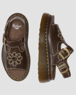 Dr. Martens New And Featured|Sandals*Dunnet Flower Full Grain Leather Sandals in Brown Brown — AR Rogue