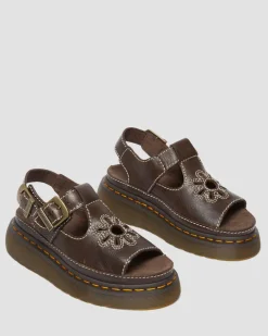 Dr. Martens New And Featured|Sandals*Dunnet Flower Full Grain Leather Sandals in Brown Brown — AR Rogue