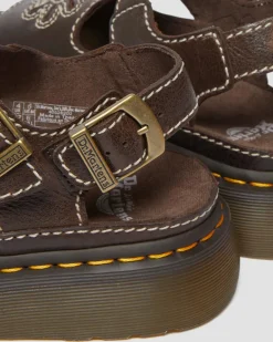 Dr. Martens New And Featured|Sandals*Dunnet Flower Full Grain Leather Sandals in Brown Brown — AR Rogue