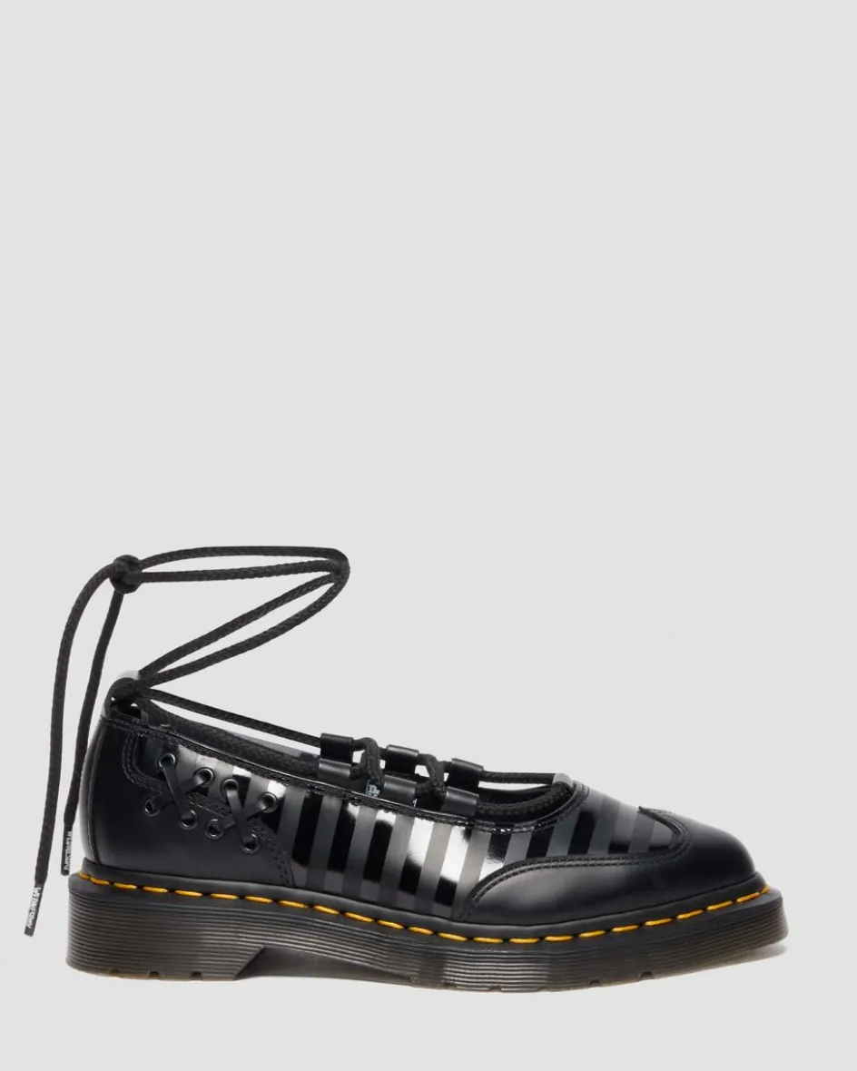 Dr. Martens Collaborations|Collaborations*Elphie II Wednesday Shoes in Black Black — Smooth Leather