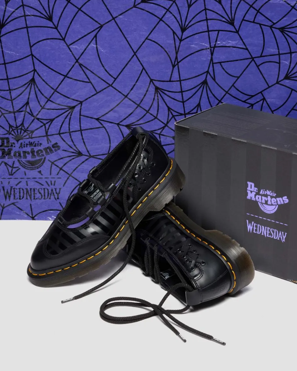 Dr. Martens Collaborations|Collaborations*Elphie II Wednesday Shoes in Black Black — Smooth Leather