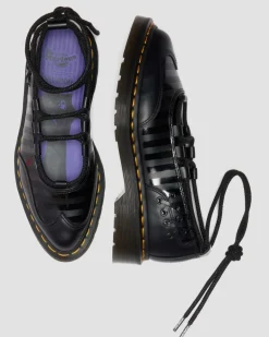 Dr. Martens Collaborations|Collaborations*Elphie II Wednesday Shoes in Black Black — Smooth Leather