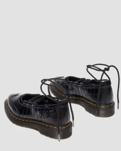 Dr. Martens Collaborations|Collaborations*Elphie II Wednesday Shoes in Black Black — Smooth Leather
