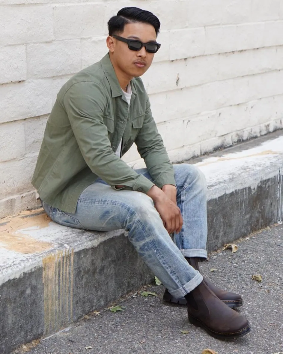 Dr. Martens Boots|Chelsea Boots*Embury Crazy Horse Leather Casual Boots in Brown Brown — Crazy Horse