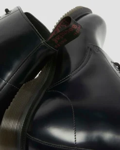 Dr. Martens Last Chance Styles*Emmeline Smooth Lace Up Boots in Black Black — Polished Smooth