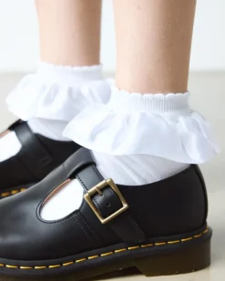 Dr. Martens Socks|New And Featured*Frill Organic Cotton Blend Socks in White White — Organic Cotton Blend