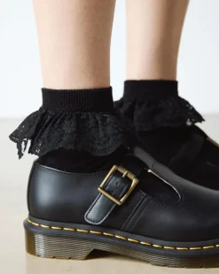 Dr. Martens Accessories|Accessories*Frill Organic Cotton Socks in Black Black — Organic Cotton Blend